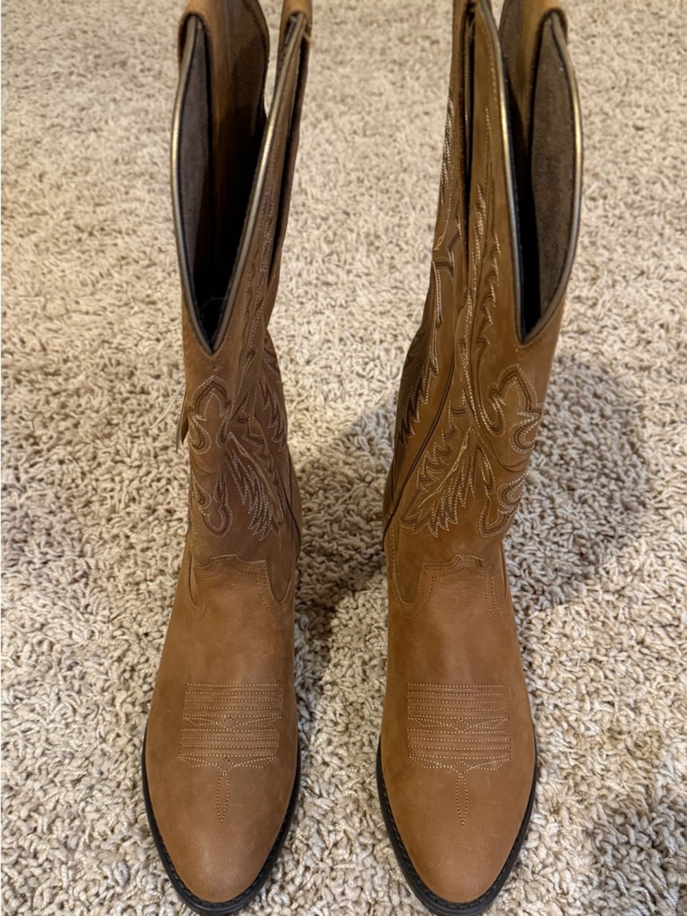 Ariat Tan Bomber Women's Heritage Wide Calf Elastic Calf Western Boots - Picture 3 of 7